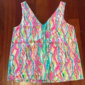 Lilly Pulitzer Pink and Blue Sleeveless Tank Top